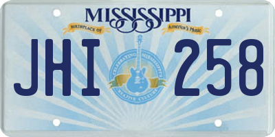 MS license plate JHI258