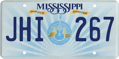 MS license plate JHI267
