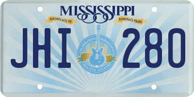 MS license plate JHI280