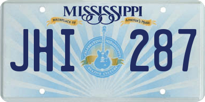 MS license plate JHI287