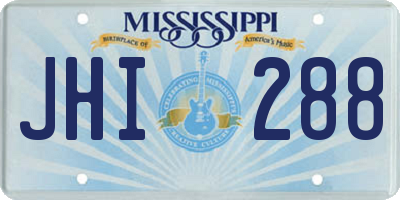 MS license plate JHI288