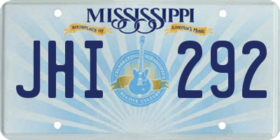 MS license plate JHI292