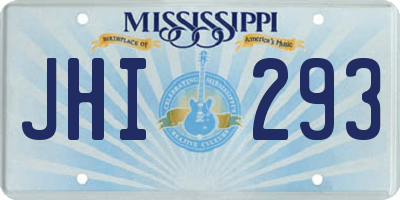 MS license plate JHI293