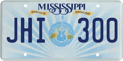MS license plate JHI300