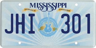 MS license plate JHI301