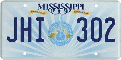 MS license plate JHI302