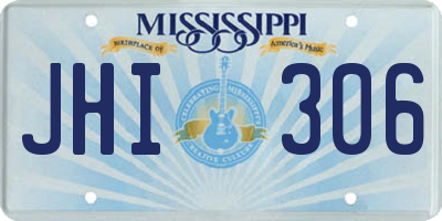 MS license plate JHI306