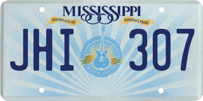 MS license plate JHI307