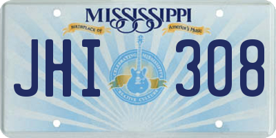 MS license plate JHI308