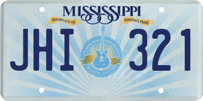 MS license plate JHI321
