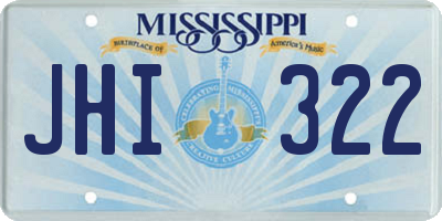 MS license plate JHI322