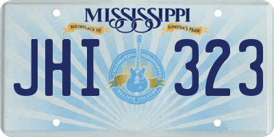 MS license plate JHI323