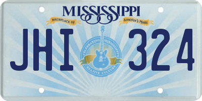 MS license plate JHI324