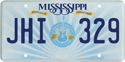 MS license plate JHI329