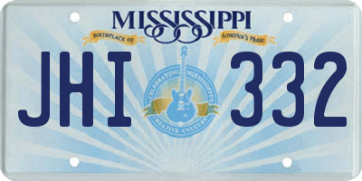 MS license plate JHI332