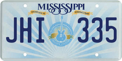 MS license plate JHI335