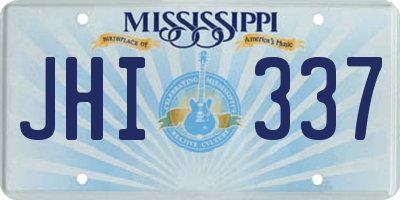 MS license plate JHI337