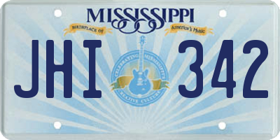 MS license plate JHI342