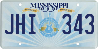 MS license plate JHI343