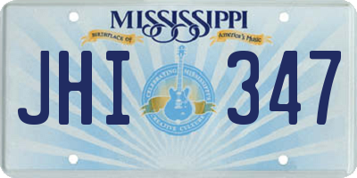 MS license plate JHI347