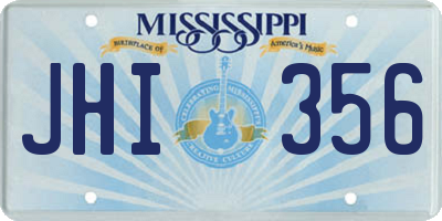 MS license plate JHI356