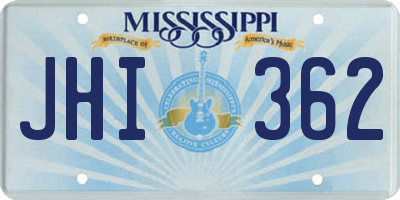 MS license plate JHI362