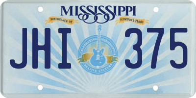 MS license plate JHI375
