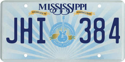 MS license plate JHI384