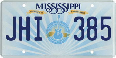MS license plate JHI385