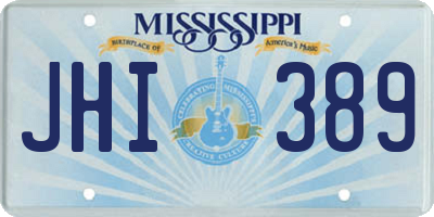 MS license plate JHI389