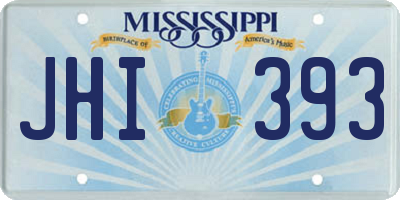 MS license plate JHI393