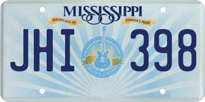 MS license plate JHI398