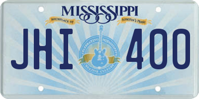 MS license plate JHI400
