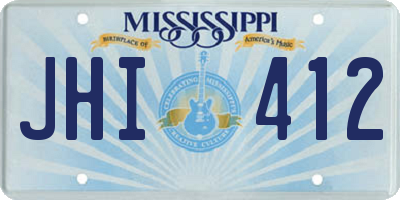 MS license plate JHI412