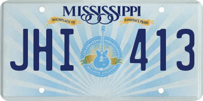 MS license plate JHI413
