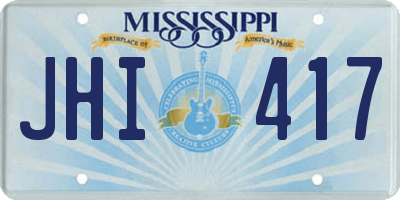 MS license plate JHI417