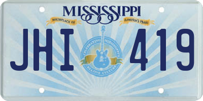 MS license plate JHI419