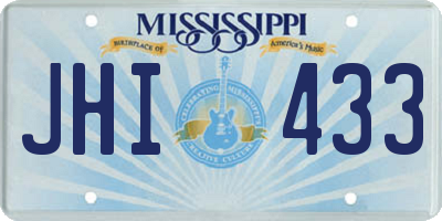 MS license plate JHI433