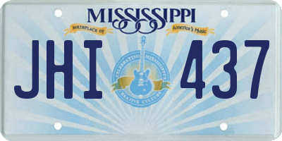 MS license plate JHI437