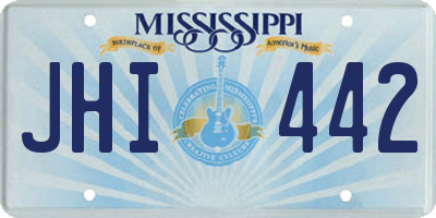 MS license plate JHI442