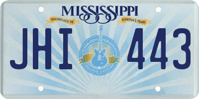 MS license plate JHI443