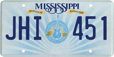 MS license plate JHI451