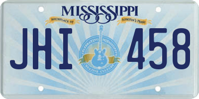 MS license plate JHI458