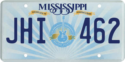 MS license plate JHI462