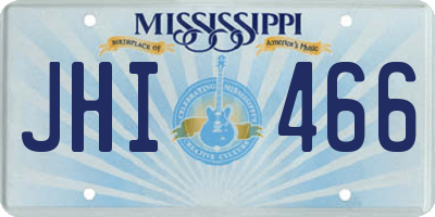 MS license plate JHI466