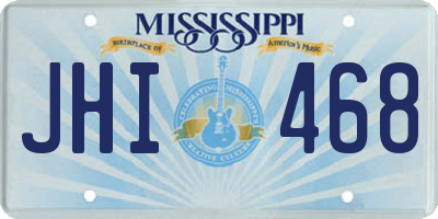 MS license plate JHI468