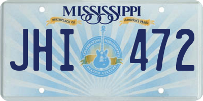 MS license plate JHI472