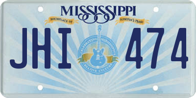 MS license plate JHI474