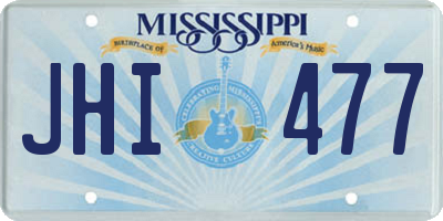 MS license plate JHI477