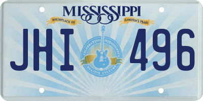 MS license plate JHI496